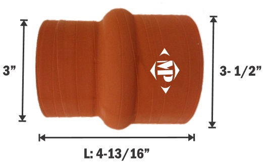 REDUCTOR DE SILICON ROJO, DE 3-1/2" A 3" INTERIOR, X 4-13/16" DE LARGO