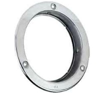 LUZ DE STOP REDONDA LED AMARILLA DE 4" CON ARO CROMADO DE ACERO INOXIDABLE REMACHABLE