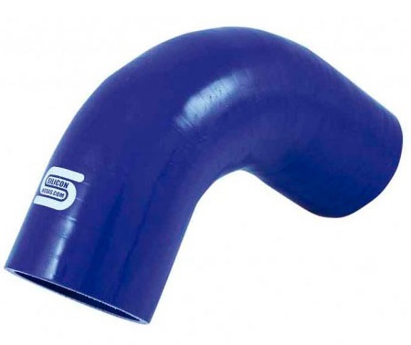 CODO DE SILICONE DE 90° DE 1-1/2" X 1-5/8" DE ENFRIADOR DE MACK E-7, COLOR AZUL