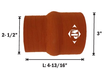 REDUCTOR DE SILICON ROJO, DE 3" A 2-1/2" INTERIOR X 4-1/16" DE LARGO