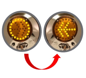 ESPEJO REDONDO DE 8" , CON TORNILLO LATERAL Y PLATINA EN L DE ACERO INOXIDABLE, CON LUZ LED DIRECCIONAL IZQUIERDA