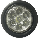 GUIA DE 24 VOLTIOS REDONDA DE 2-1/2", 8 LEDS BLANCOS CON BORDE DE CAUCHO Y SOCKET