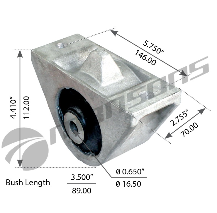 BASE DE CABINA DELANTERA DE FREIGHTLINER CENTURY & COLUMBIA, BOCIN DE 16,5MM