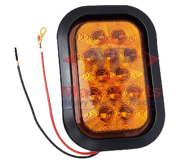 LUZ LED CUADRADA AMARILLA CON FILO DE CAUCHO DE 12VOLTIOS