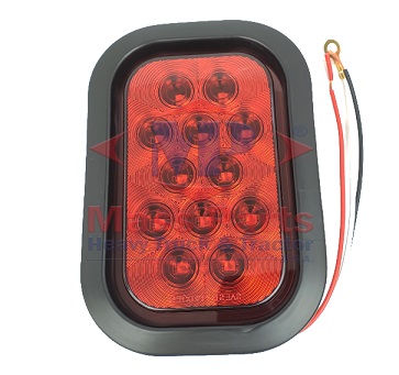 LUZ LED CUADRADA ROJA CON FILO DE CAUCHO DE 12 VOLTIOS