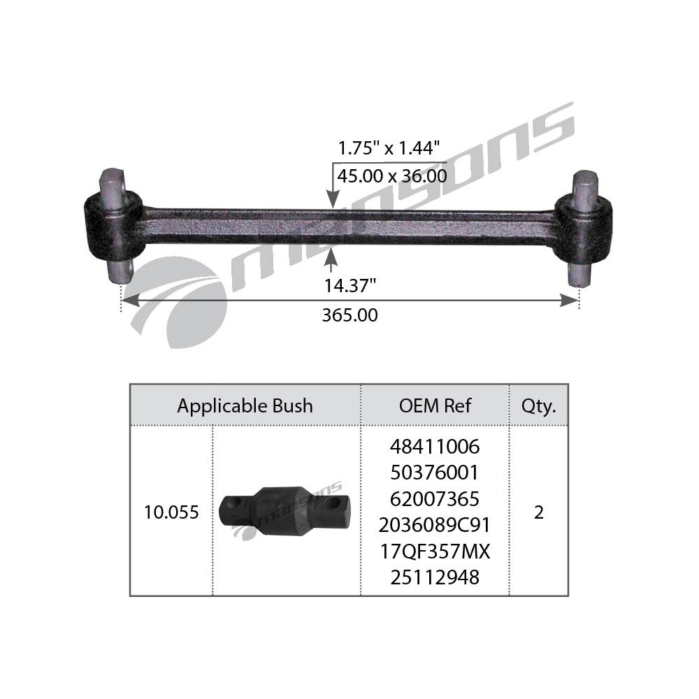 TEMPLADOR DE CORONA DE 14,4", DE SUSPENSION HENDRICKSON PARA MACK, VOLVO, INTERNATIONAL