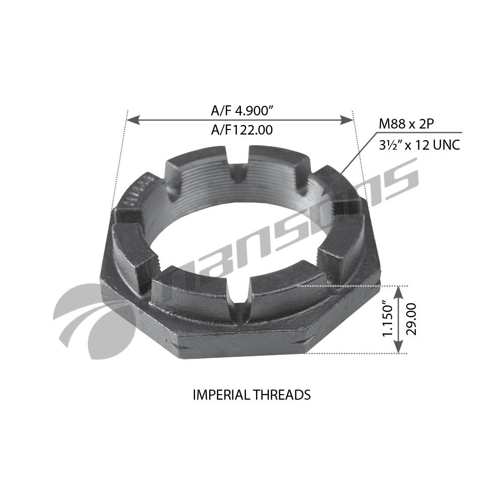 TUERCA DE EJE CUADRADO