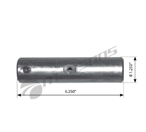 PIN LISO DE PAQUETE DELANTERO DE MACK DM/FL/FS/MC/MR/R/RB, F/R/RD/U/ CH/CL600; 6,25" LARGO X 1,25" DIAMETRO