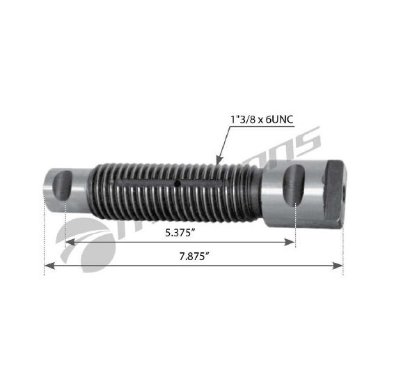 PIN ROSCABLE DE PAQUETE DELANTERO MACK DM, FL, FS, MC,RL, RS; DIAMETRO 1-3/8" X CUÑA A CUÑA 5.375" X LARGO TOTAL 6.875"