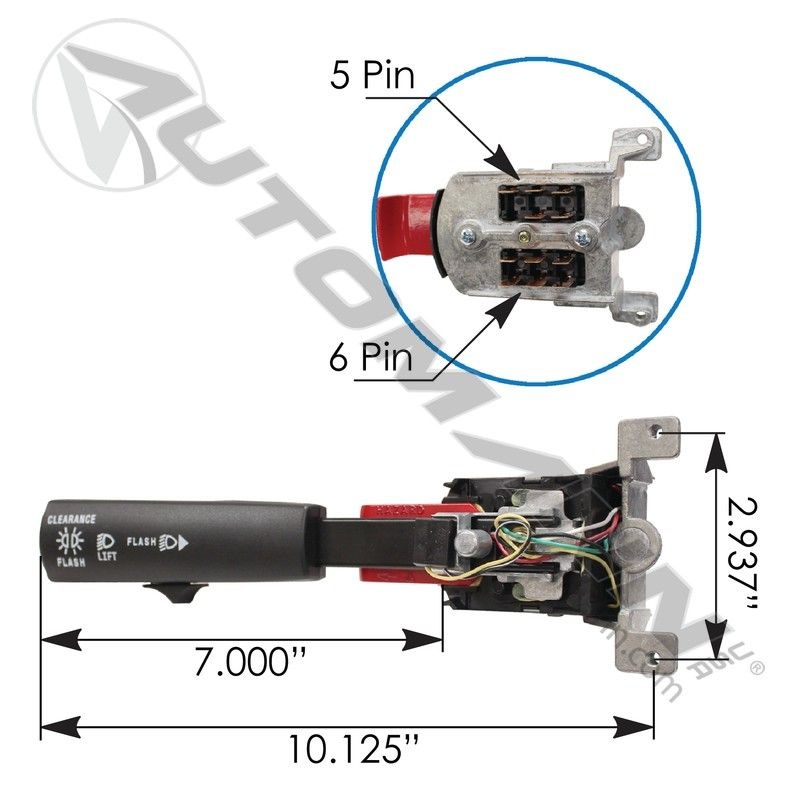 PALANCA DE LUCES DE 11 PINES DE MACK CH, CV, CXN