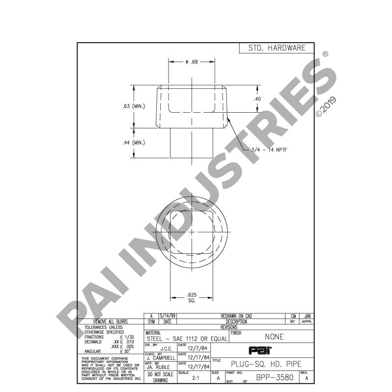 TAPON DE CARCAZA 3/4"