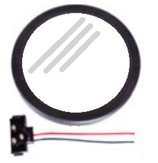 LUZ DE STOP SELLADA DE 24 VOLTIOS, FOCO BLANCO INCANDESCENTE, REDONDA DE 4", CON BORDE DE CAUCHO Y CONECTOR