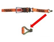 FAJA CON RACHE 2"X 27 PIES DE LARGO, DE 10.000 LIBRAS NARANJA, CON GANCHO TIPO J