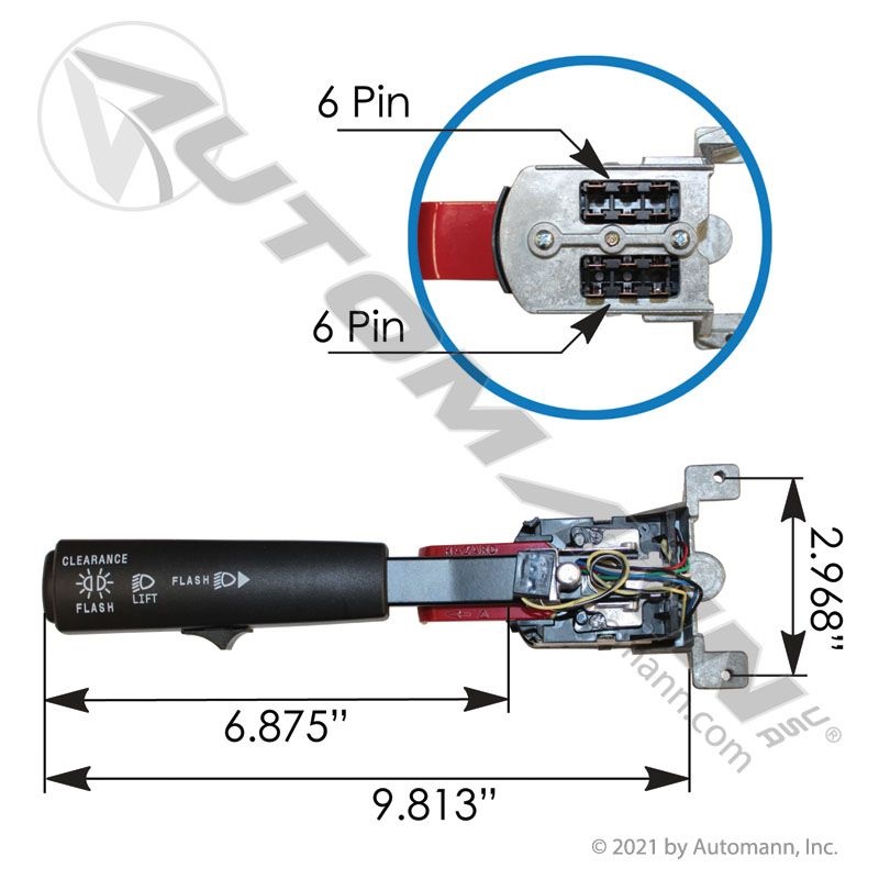 PALANCA DE LUCES DE MACK GU DE 12 PINES DE MACK GU