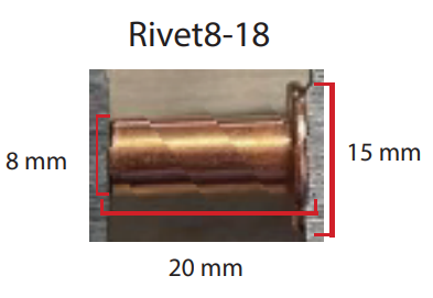 REMACHE, DIAMETRO Φ8 X LONGITUD 20, CABEZA Φ15