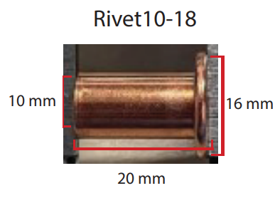 REMACHE, DIAMETRO Φ10 X LONGITUD 20, CABEZA Φ16