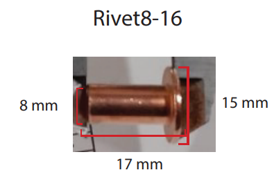 REMACHE, DIAMETRO Φ8 X LONGITUD 17, CABEZA Φ15