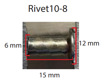 REMACHE, DIAMETRO Φ6 X LONGITUD 15, CABEZA Φ12 MM
