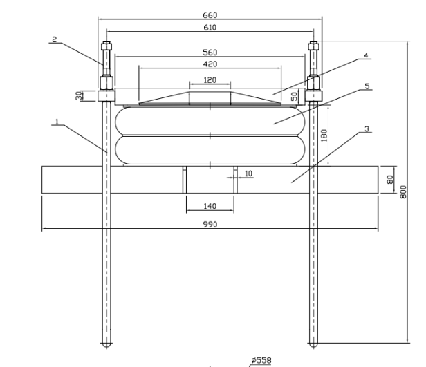 BOYA DE ELEVACIÓN DE TERCER EJE DE 5" CON KIT DE INSTALACION Y VALVULAS